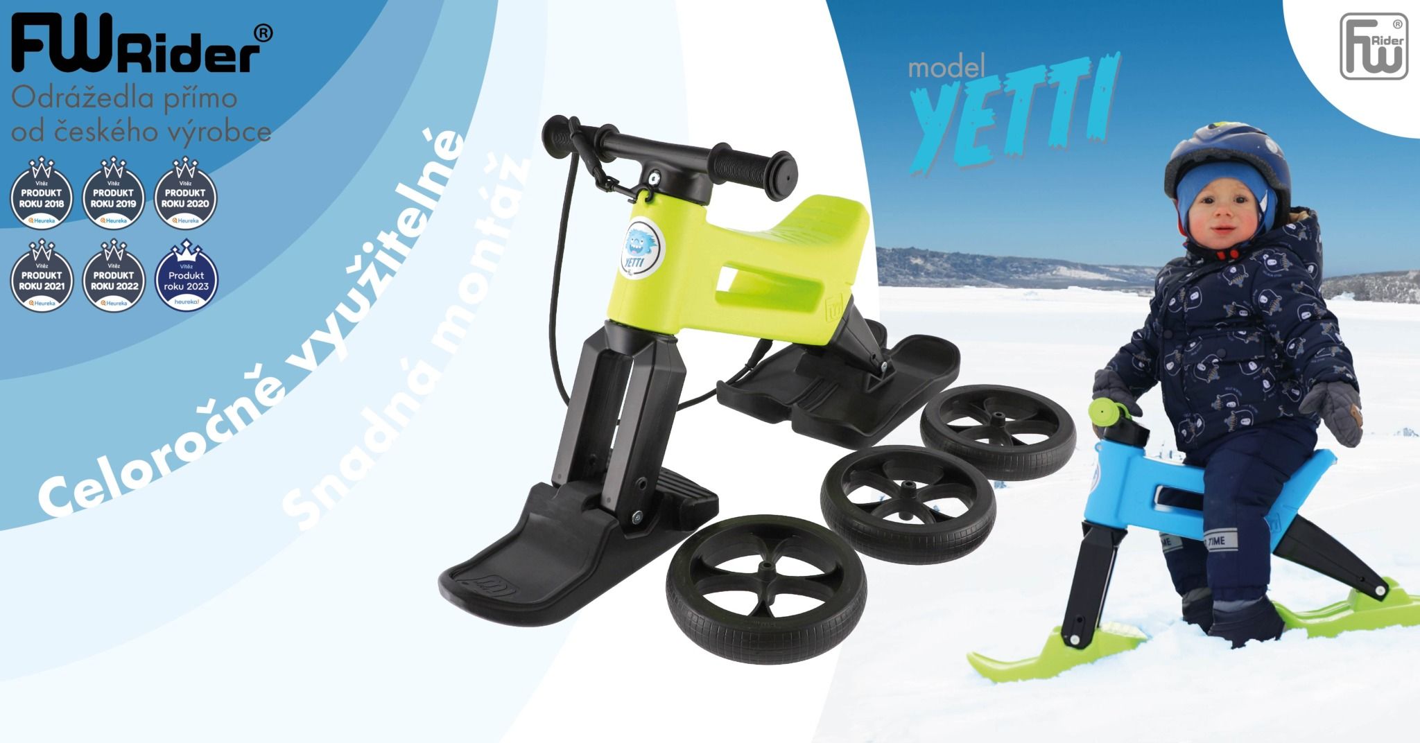 Odrážedlo FUNNY WHEELS Rider YETTI FUNNY WHEELS Rider SuperSport YETTI